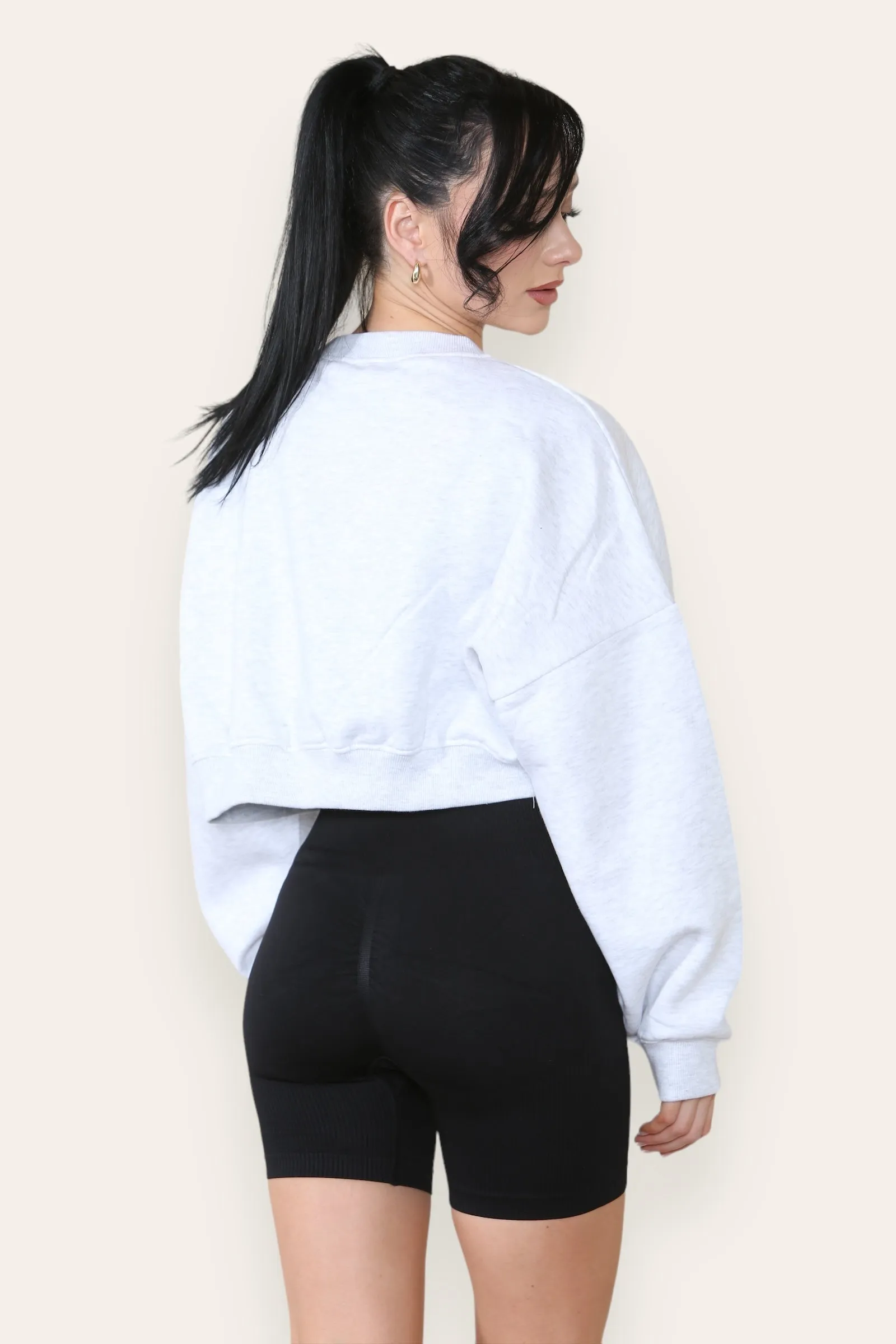 Fleece Jersey Baggy Crop Jumper - Logan