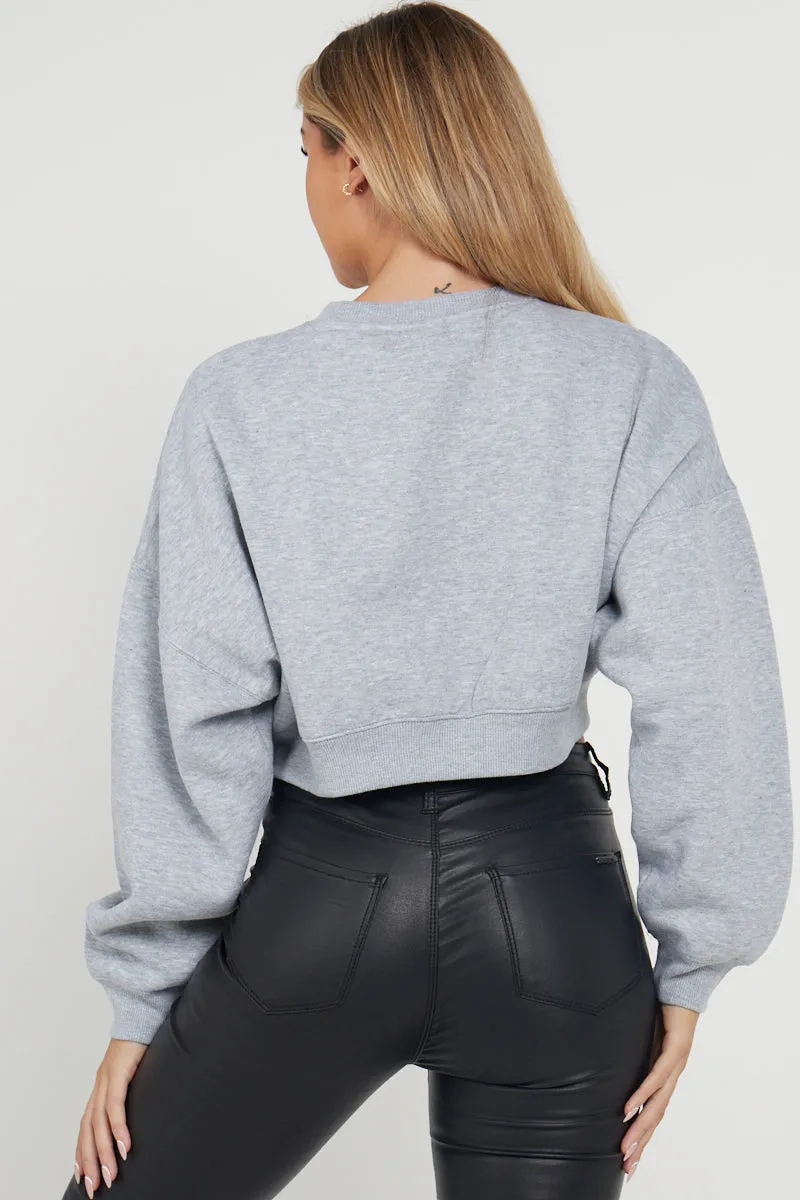 Fleece Jersey Baggy Crop Jumper - Logan