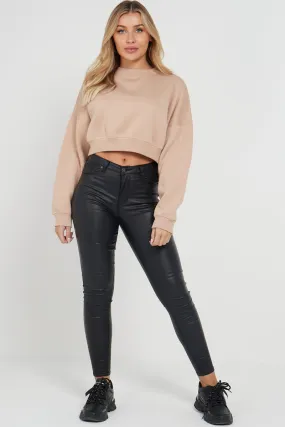 Fleece Jersey Baggy Crop Jumper - Logan