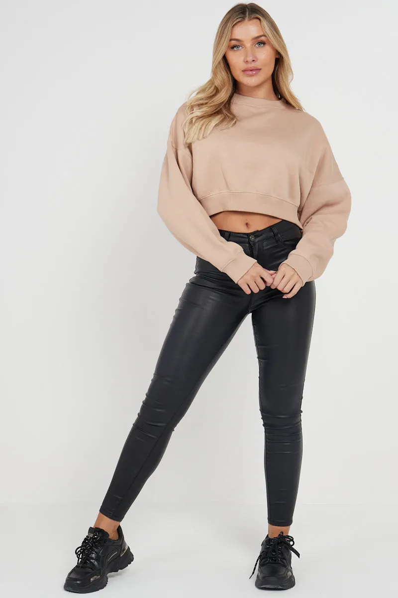 Fleece Jersey Baggy Crop Jumper - Logan