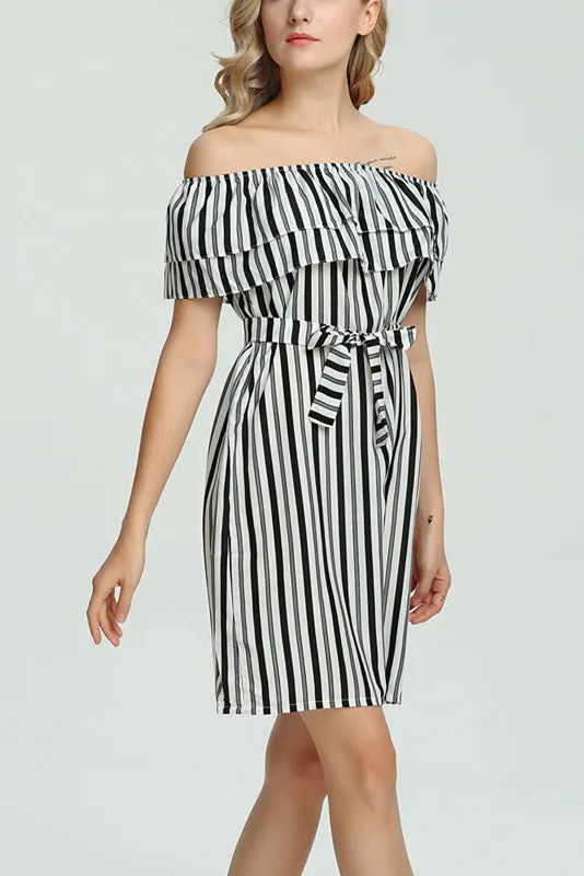 Flower Color Sleeveless Off Shoulder Short Dresses
