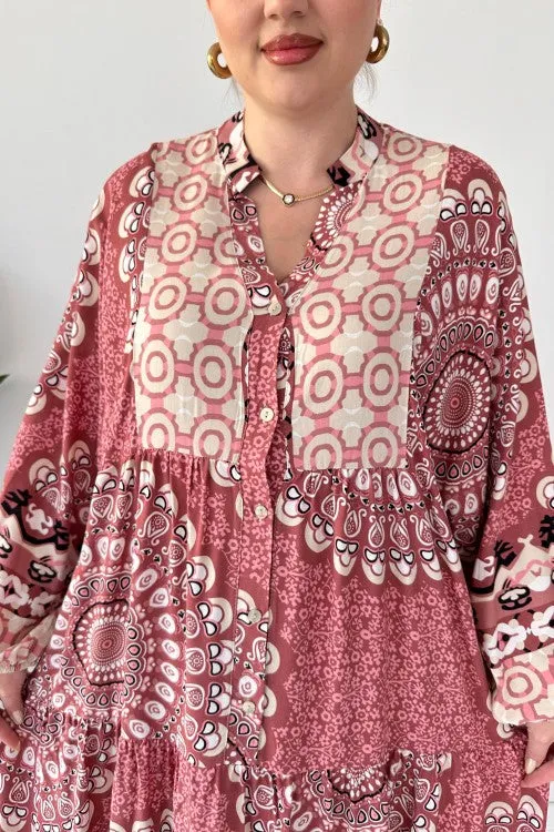 Flowy Maxi Dress Pink