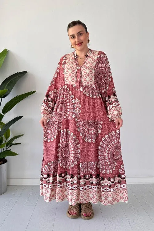 Flowy Maxi Dress Pink