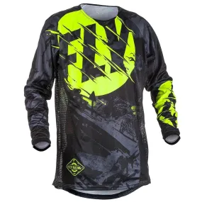 Fly Racing Kinetic Outlaw Men's Black/Hi-Viz Yellow Motocross Jersey