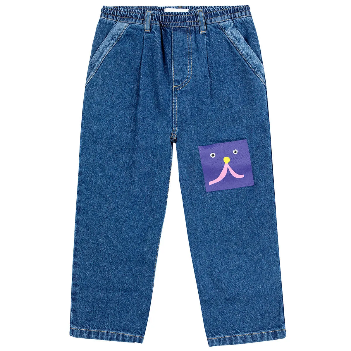 Funny Face Denim Sweatpants by Bobo Choses
