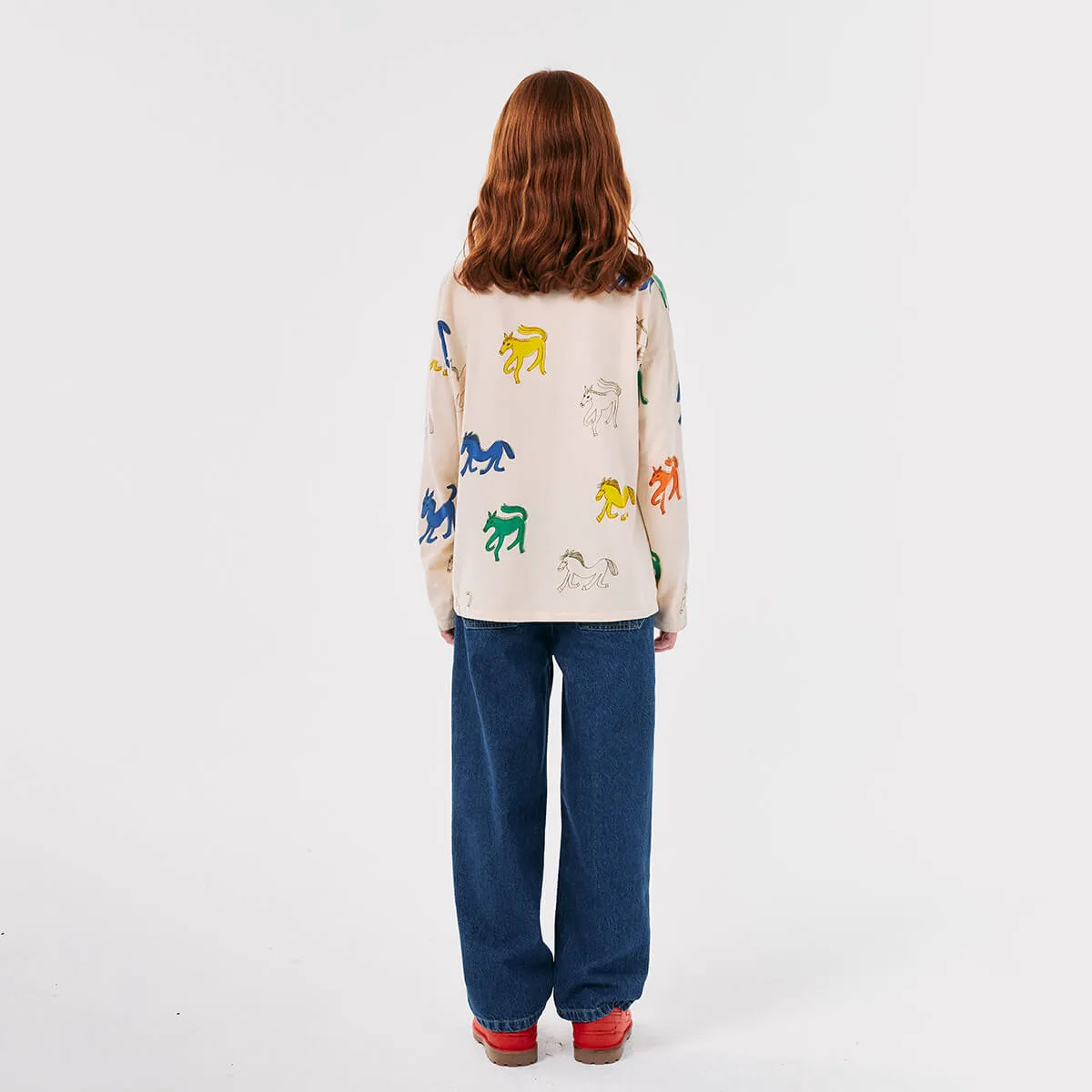 Funny Face Denim Sweatpants by Bobo Choses