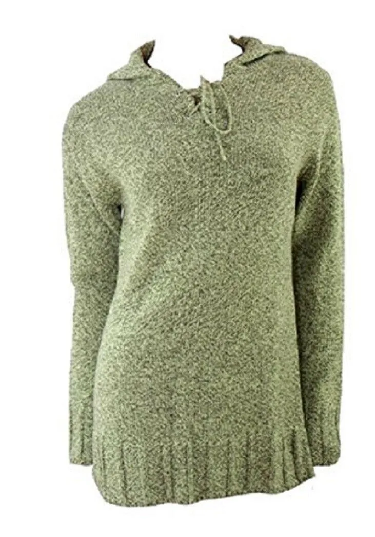 Green Real Comfort Large Collar Tie Neck Jumper