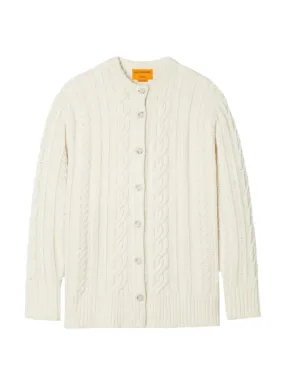 Guest in Residence Rossella Cable Cardigan in Cream