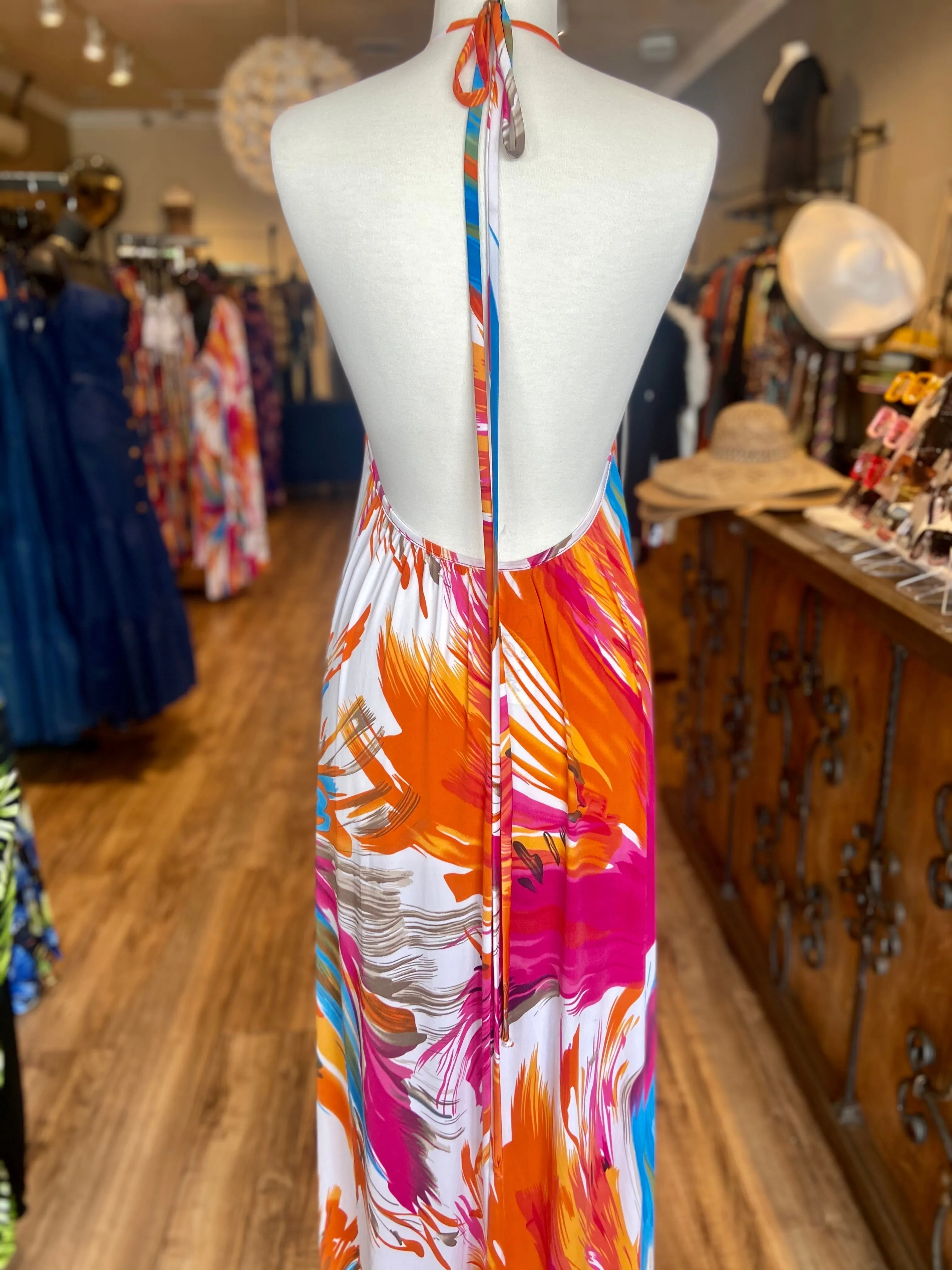 Halter Neck Flowy Dress