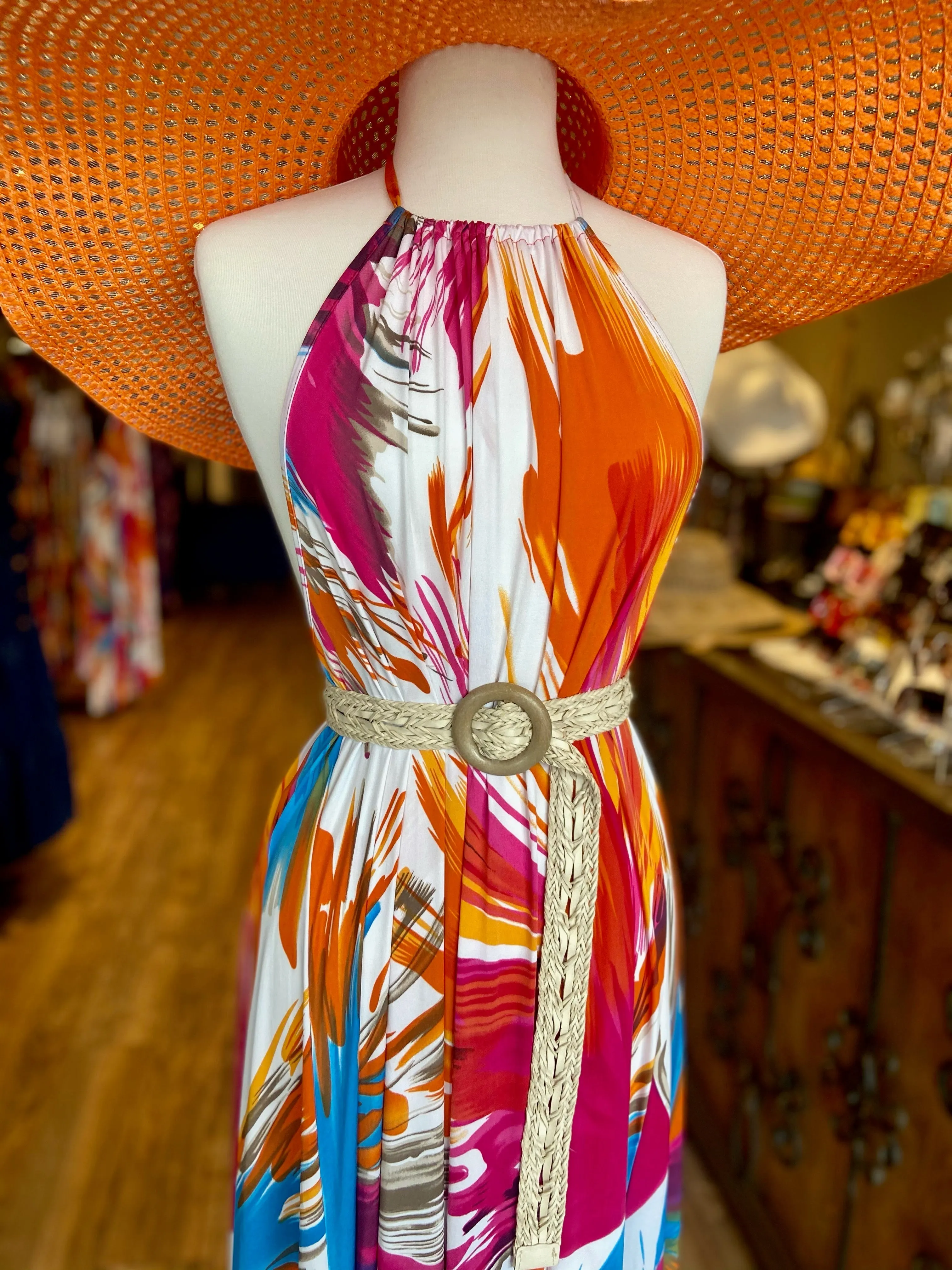 Halter Neck Flowy Dress