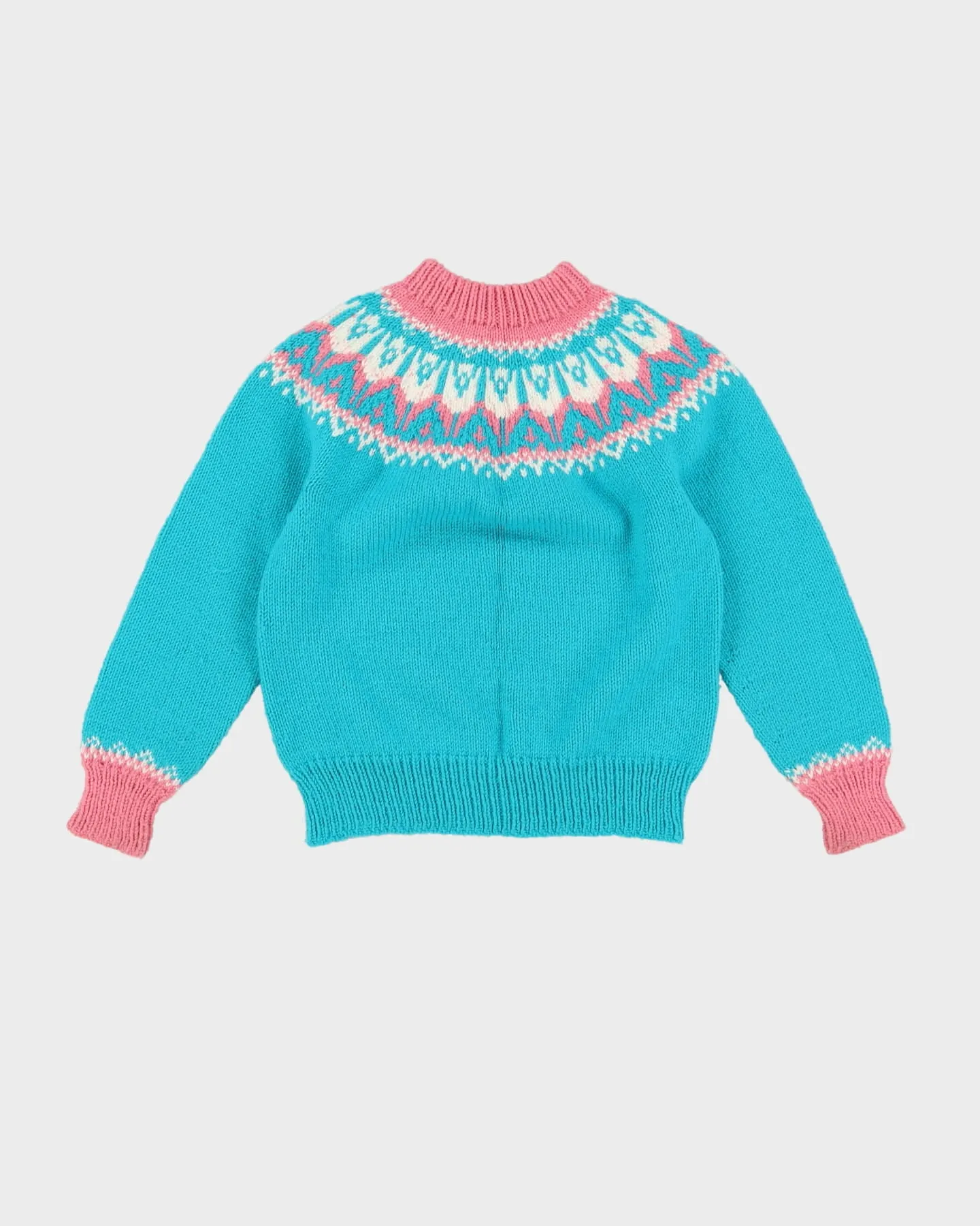 Hand Knitted Fair Isle Style Jumper - XS