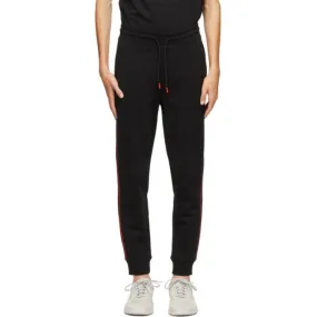 Hugo Black and Red Stripe Logo Sweatpants