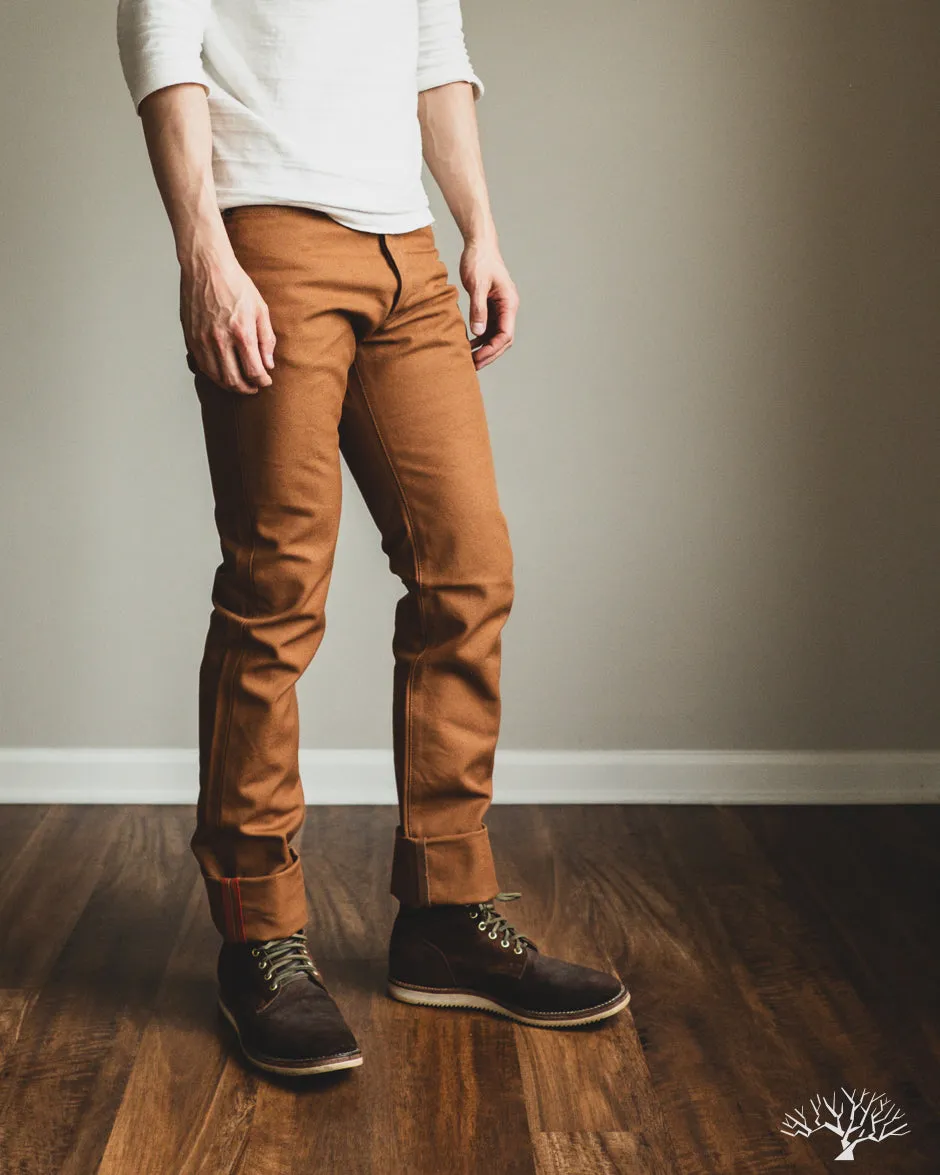 IH-888D - 17oz Duck High Rise Tapered Cut Pants - Brown