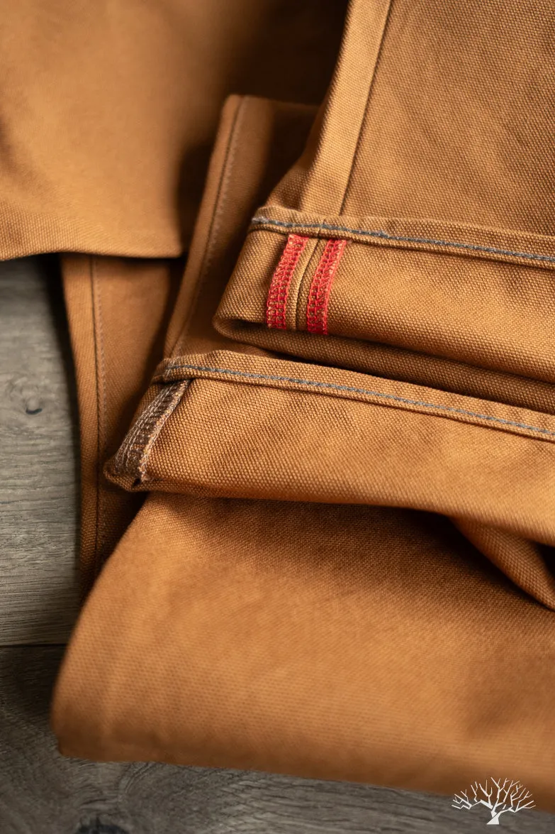 IH-888D - 17oz Duck High Rise Tapered Cut Pants - Brown