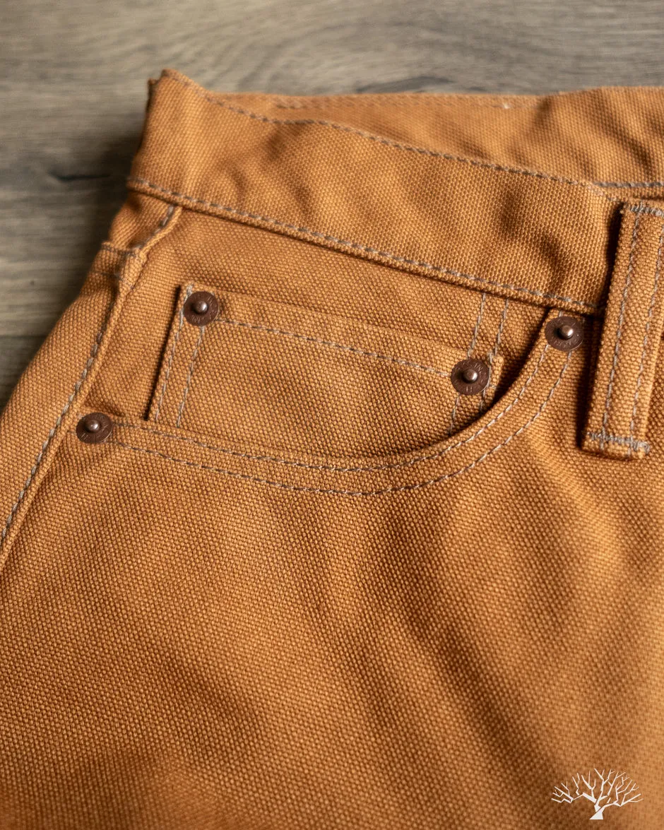 IH-888D - 17oz Duck High Rise Tapered Cut Pants - Brown