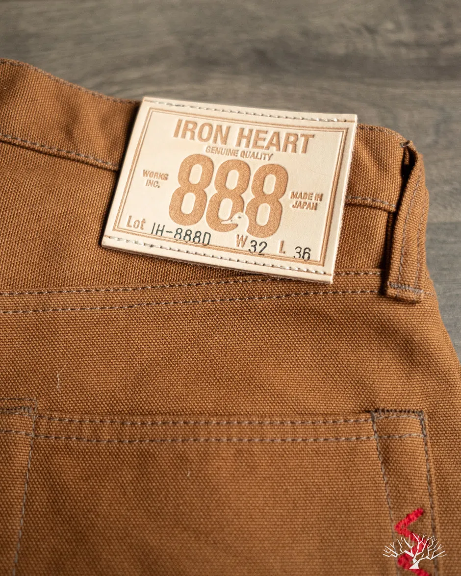 IH-888D - 17oz Duck High Rise Tapered Cut Pants - Brown
