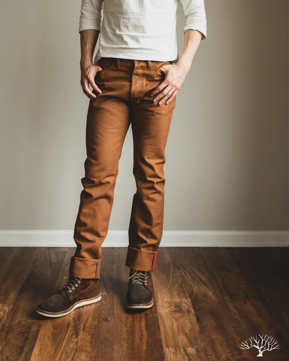 IH-888D - 17oz Duck High Rise Tapered Cut Pants - Brown