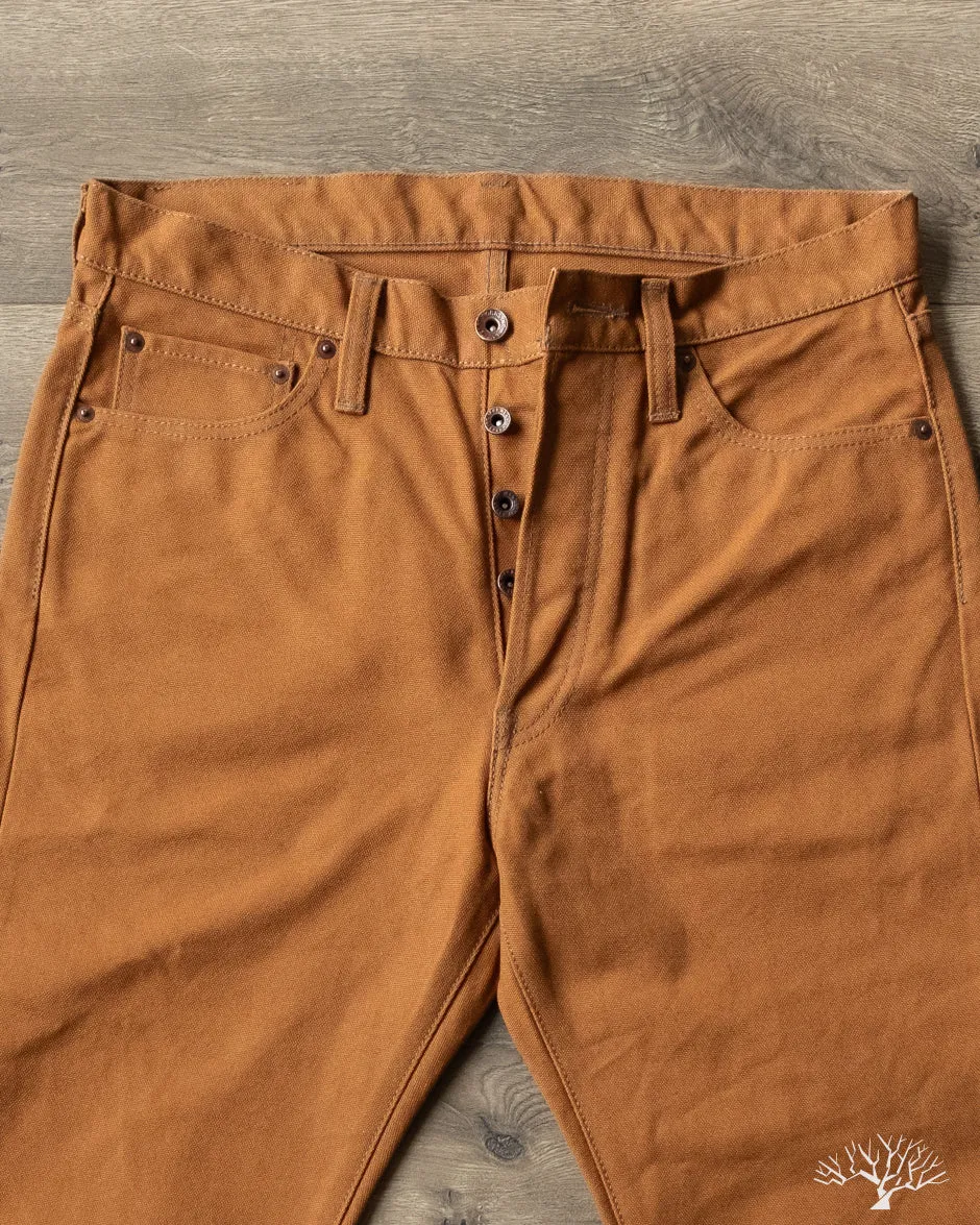 IH-888D - 17oz Duck High Rise Tapered Cut Pants - Brown