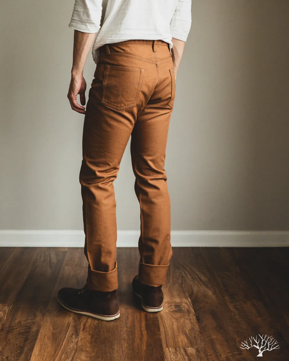 IH-888D - 17oz Duck High Rise Tapered Cut Pants - Brown
