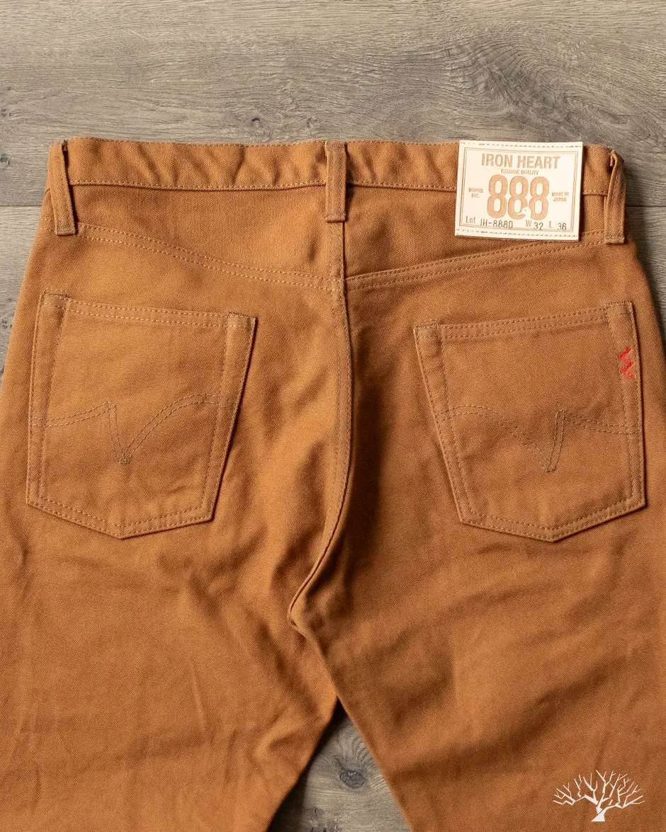 IH-888D - 17oz Duck High Rise Tapered Cut Pants - Brown