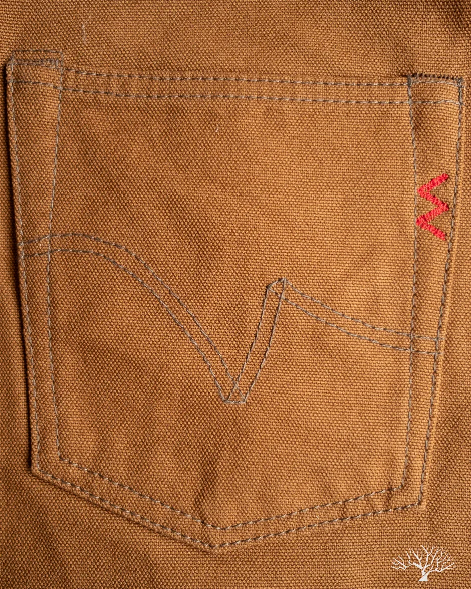 IH-888D - 17oz Duck High Rise Tapered Cut Pants - Brown