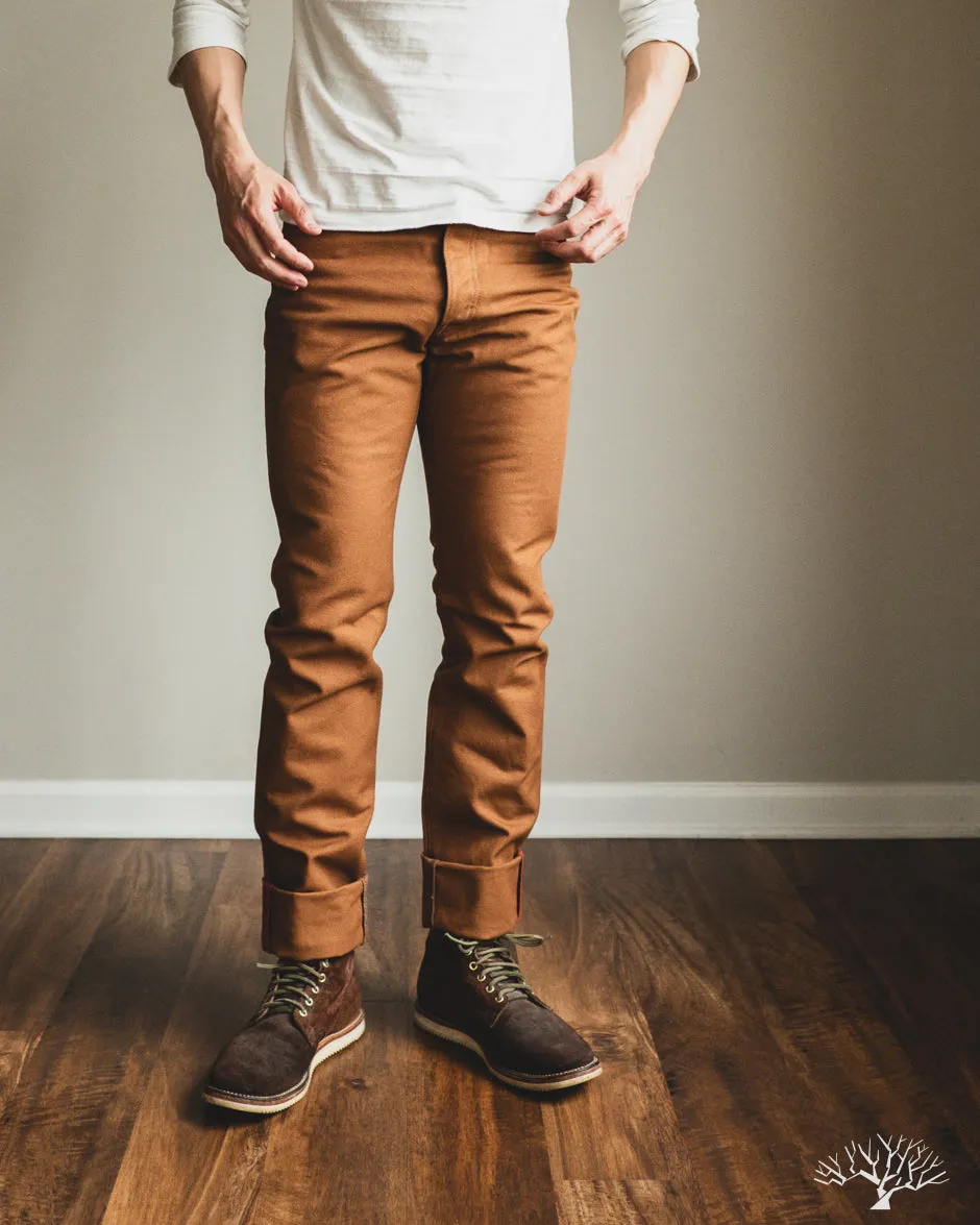 IH-888D - 17oz Duck High Rise Tapered Cut Pants - Brown