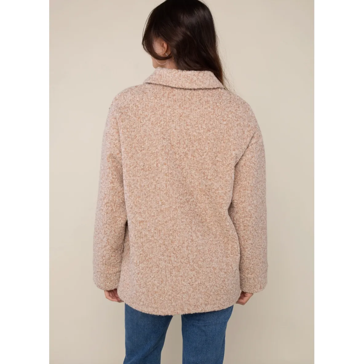 Khaki & Cream Sherpa Jacket