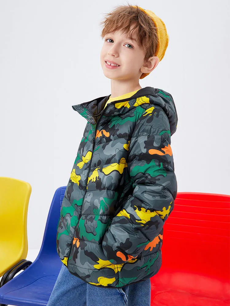 Kids Multicolor Hooded Down Jacket 208422107203