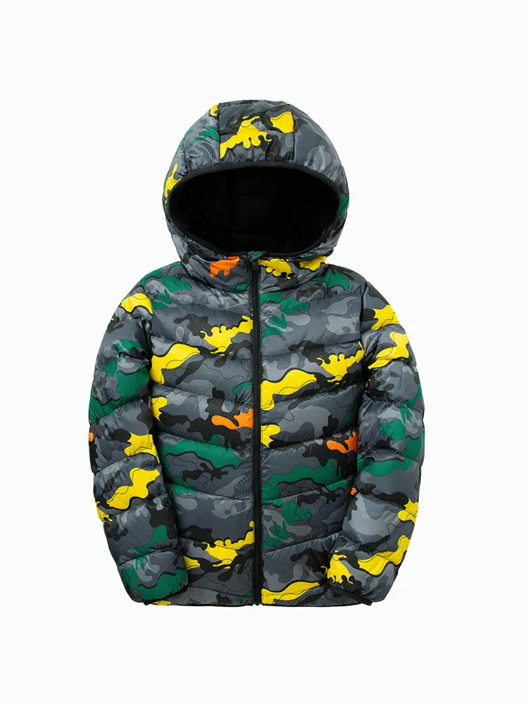 Kids Multicolor Hooded Down Jacket 208422107203