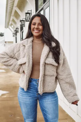 Kylie Sherpa Jacket - Tan