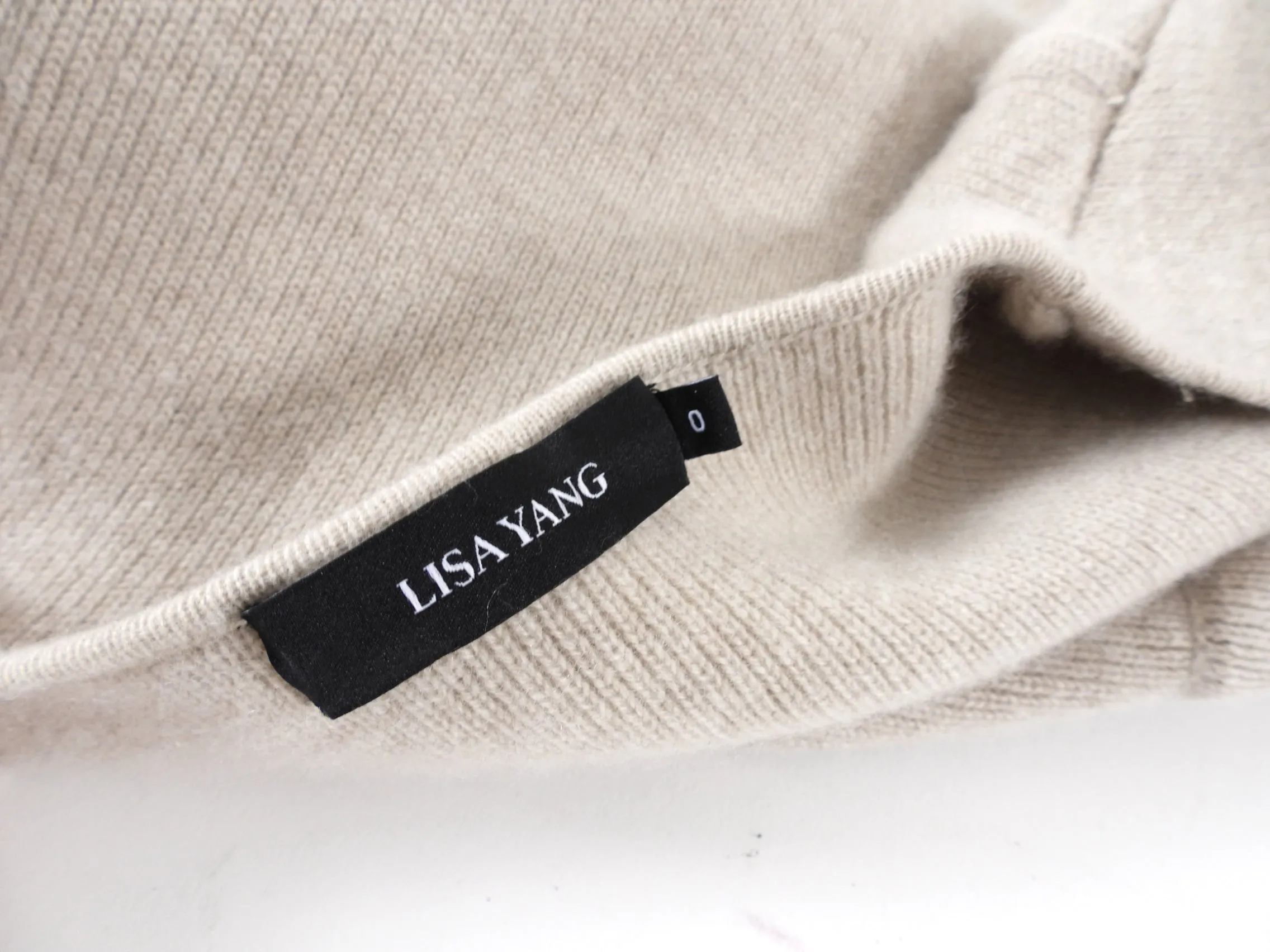 Lisa Yang Light Greige Cashmere Cardigan Sweater - S / M