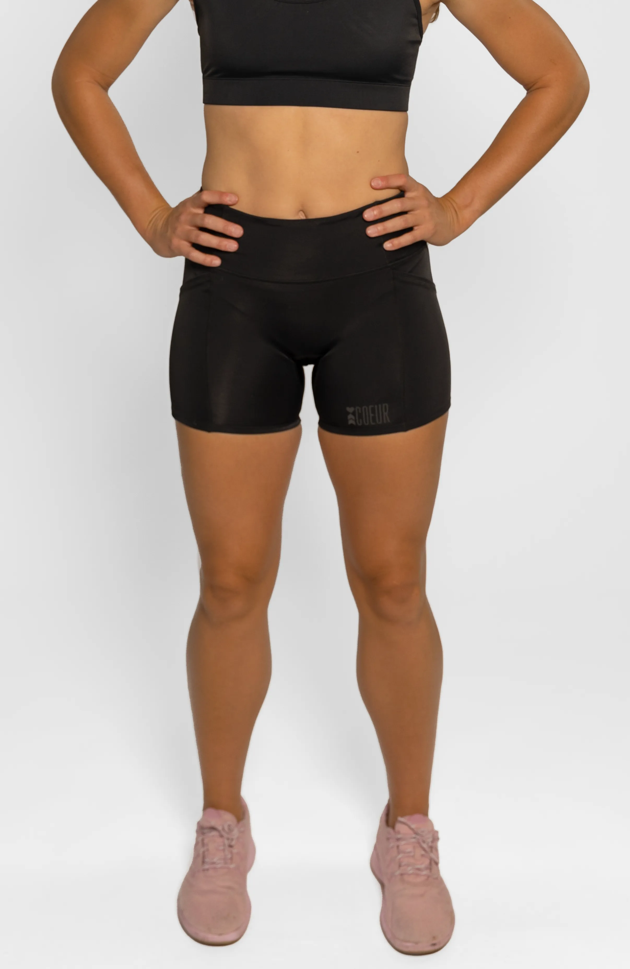 Little Black 3" Fitted Running Shorts with Pockets