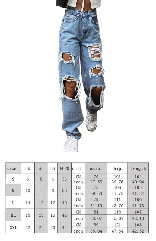 Luna Ripped Women's Denim Trousers