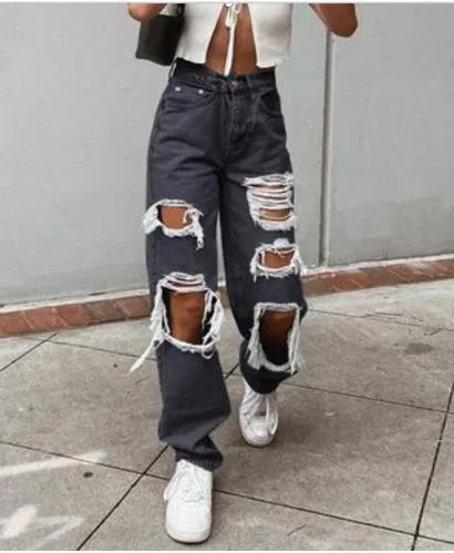 Luna Ripped Women's Denim Trousers