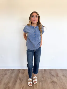 Maribel Henley SS Chambray Top