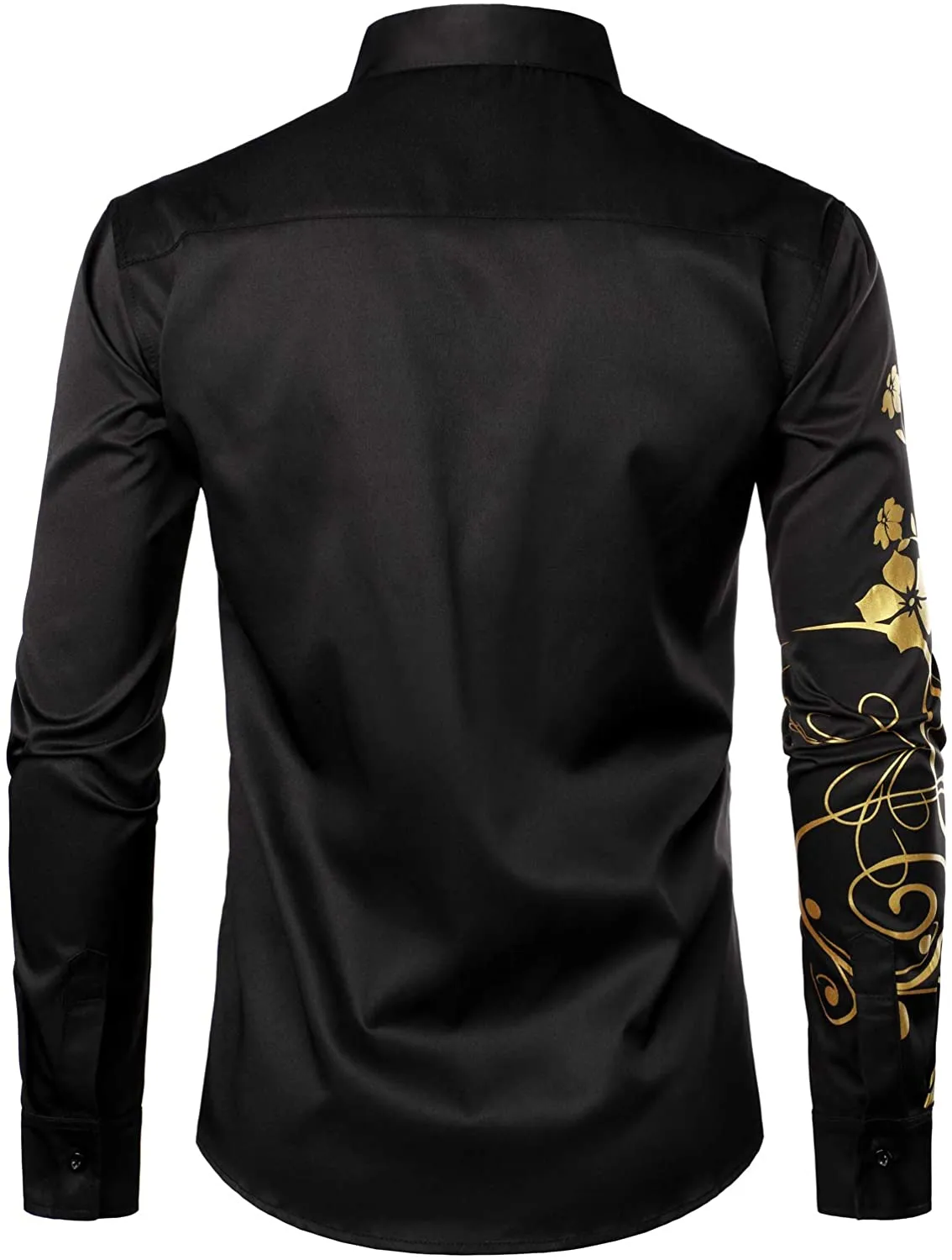 Men's Floral Long Sleeve Casual Button Down Shirt