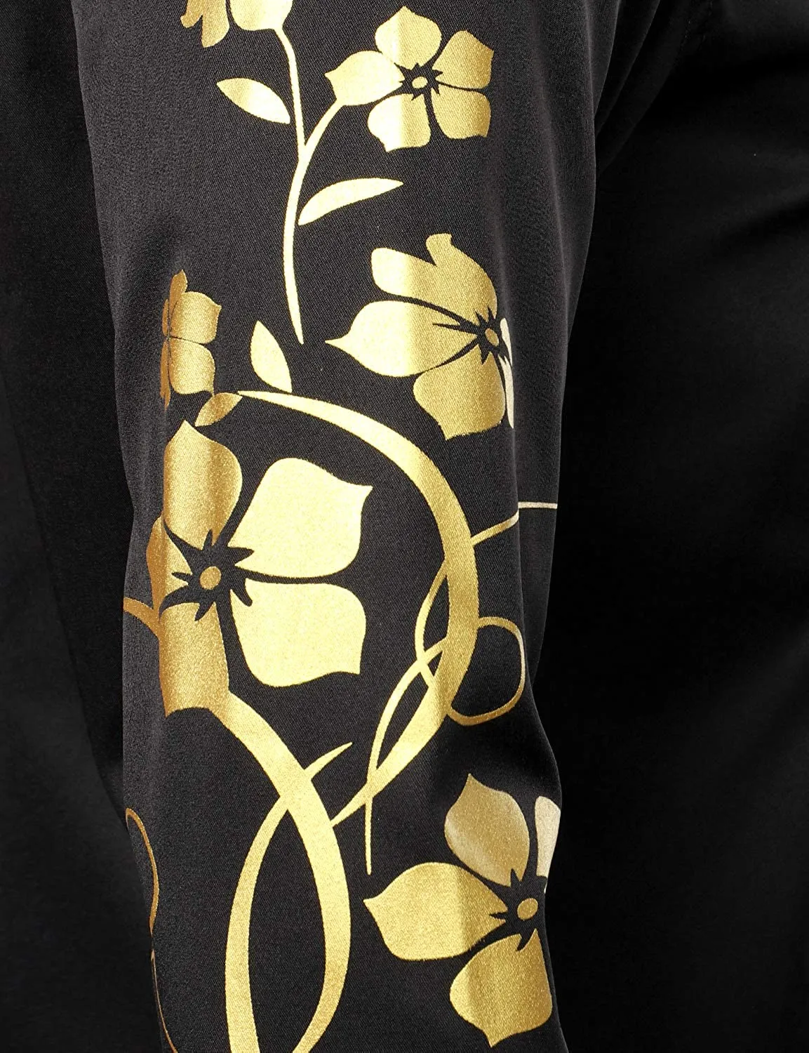 Men's Floral Long Sleeve Casual Button Down Shirt