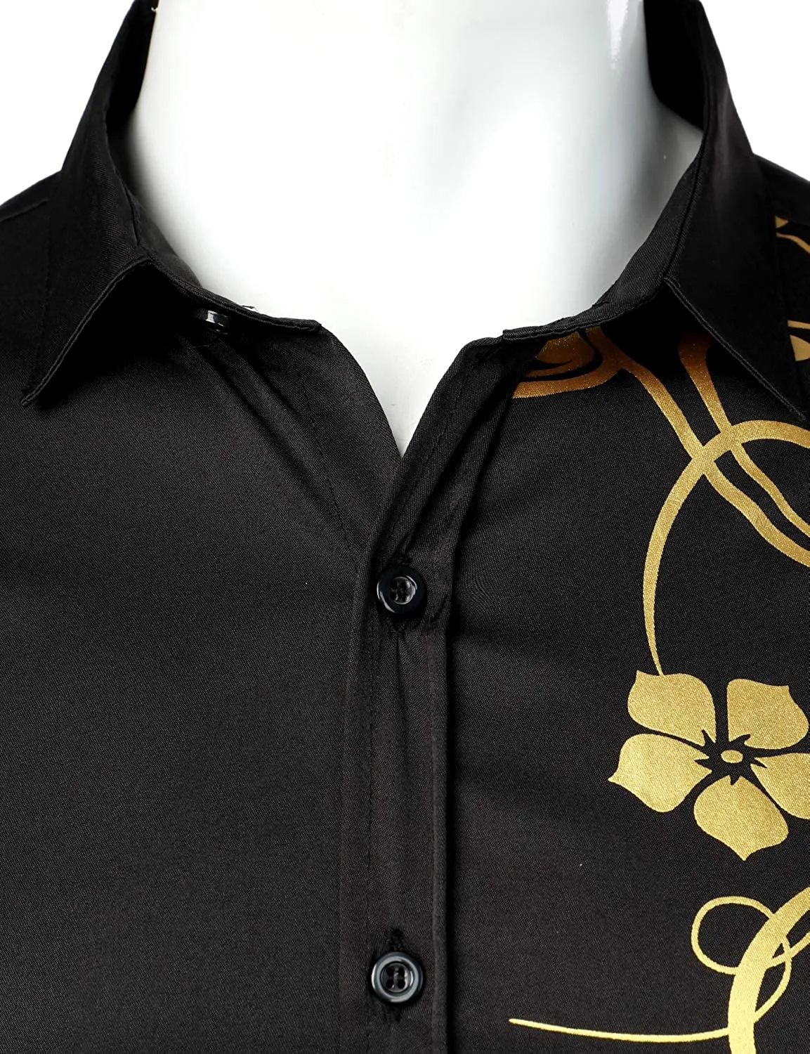 Men's Floral Long Sleeve Casual Button Down Shirt