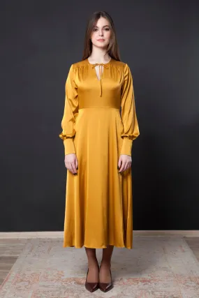 Midi necktie flowy dress