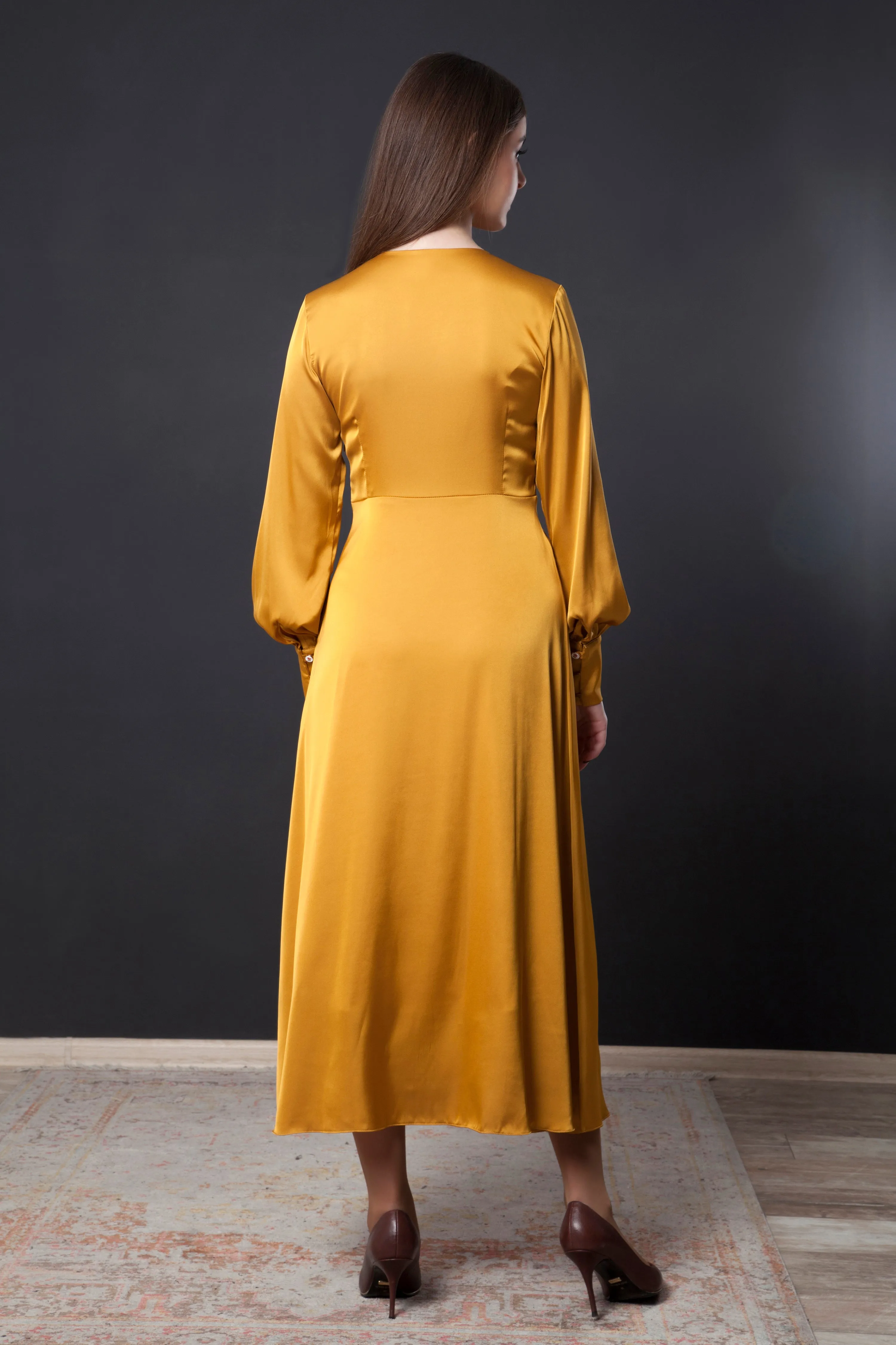 Midi necktie flowy dress