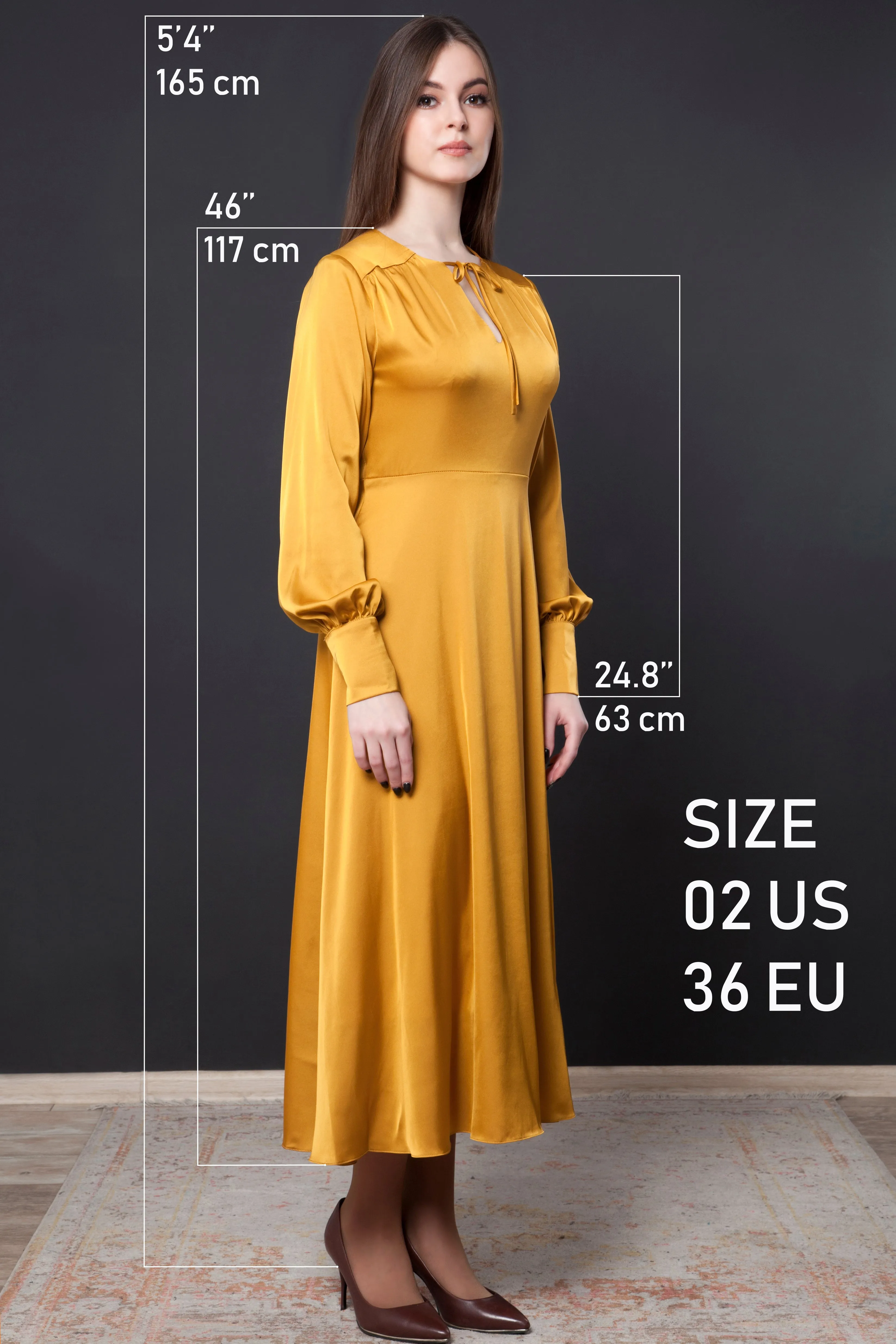 Midi necktie flowy dress