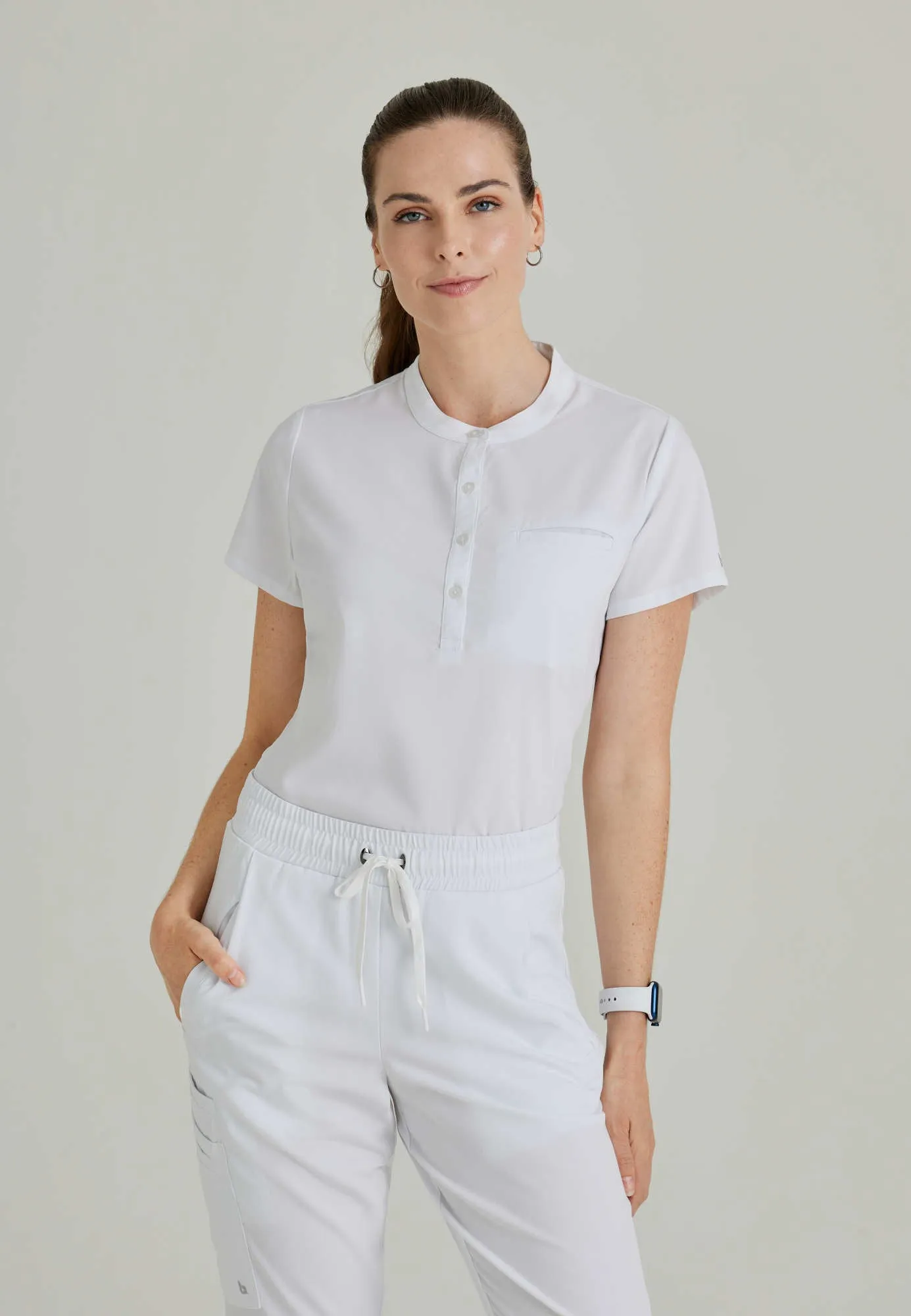 Mission 1-Pocket Henley Neck Scrub Top
