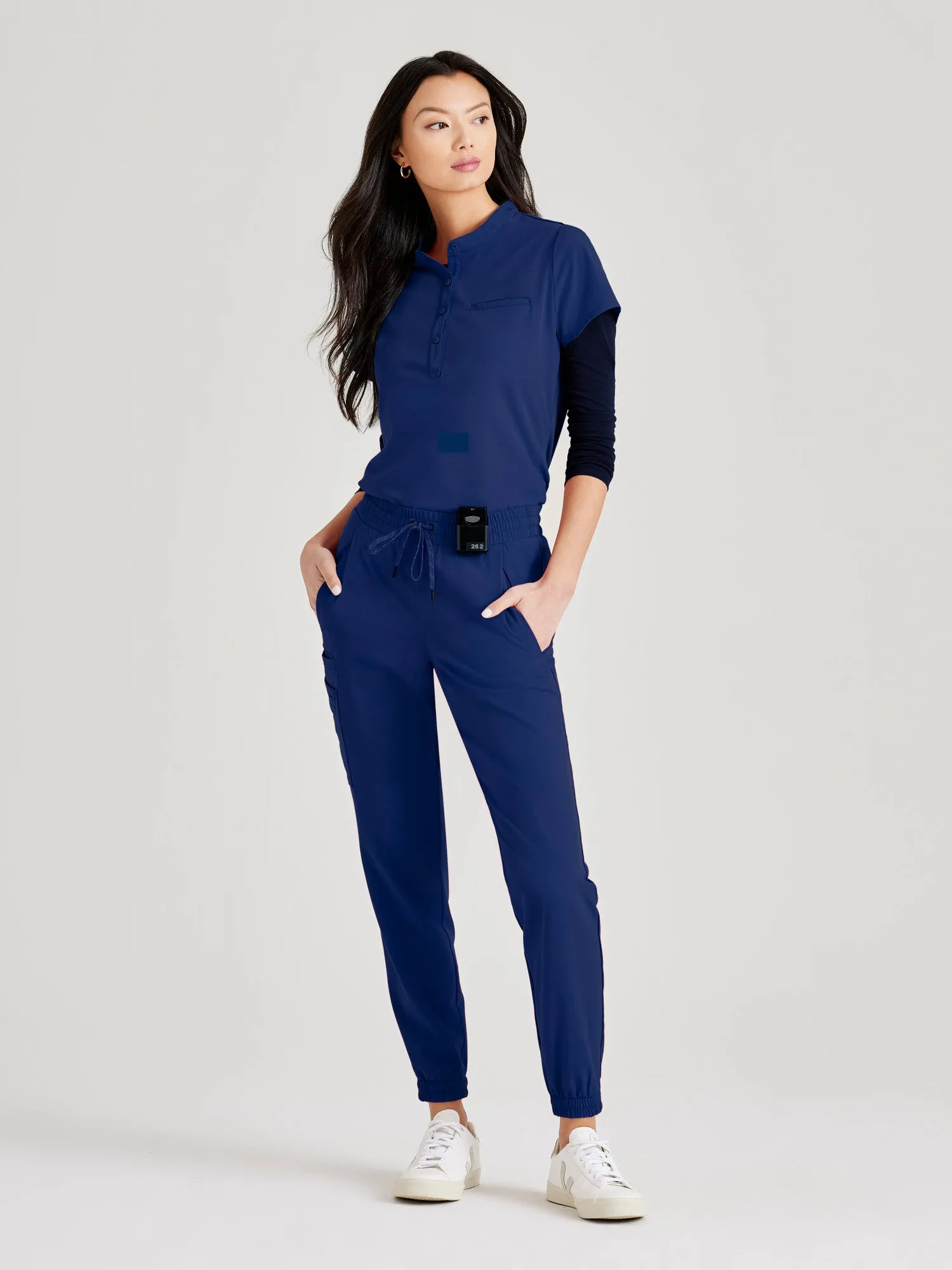 Mission 1-Pocket Henley Neck Scrub Top