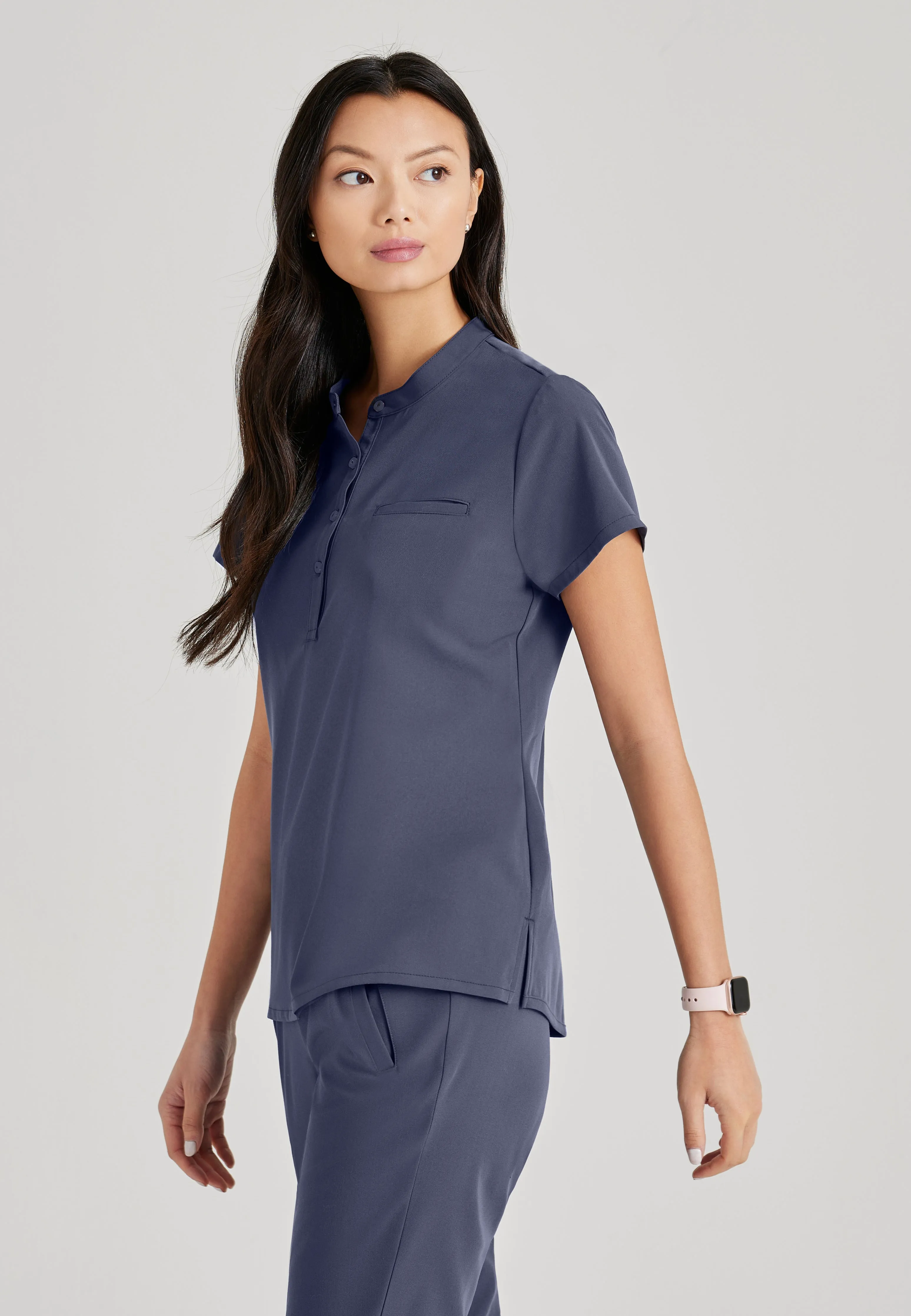 Mission 1-Pocket Henley Neck Scrub Top