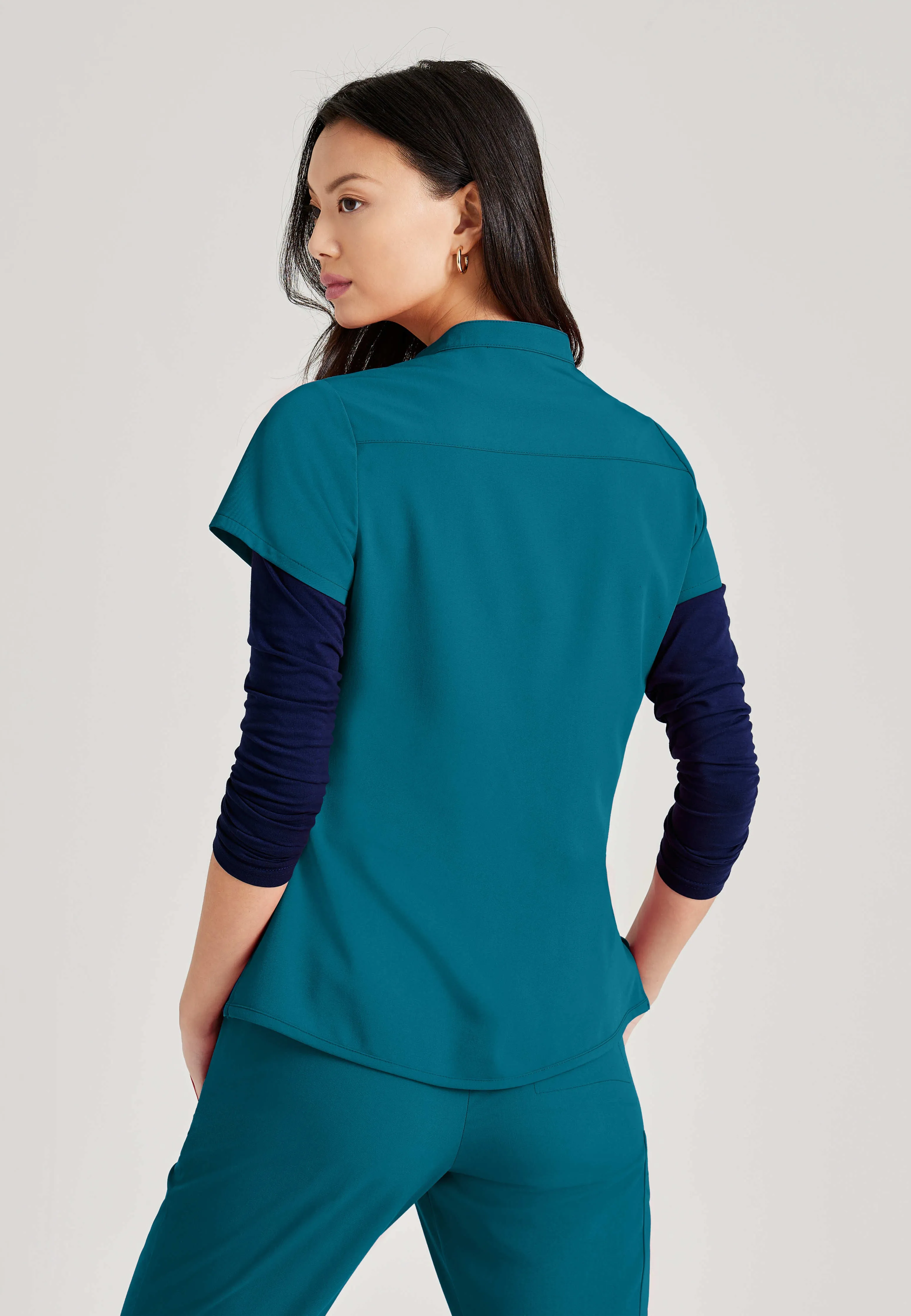 Mission 1-Pocket Henley Neck Scrub Top