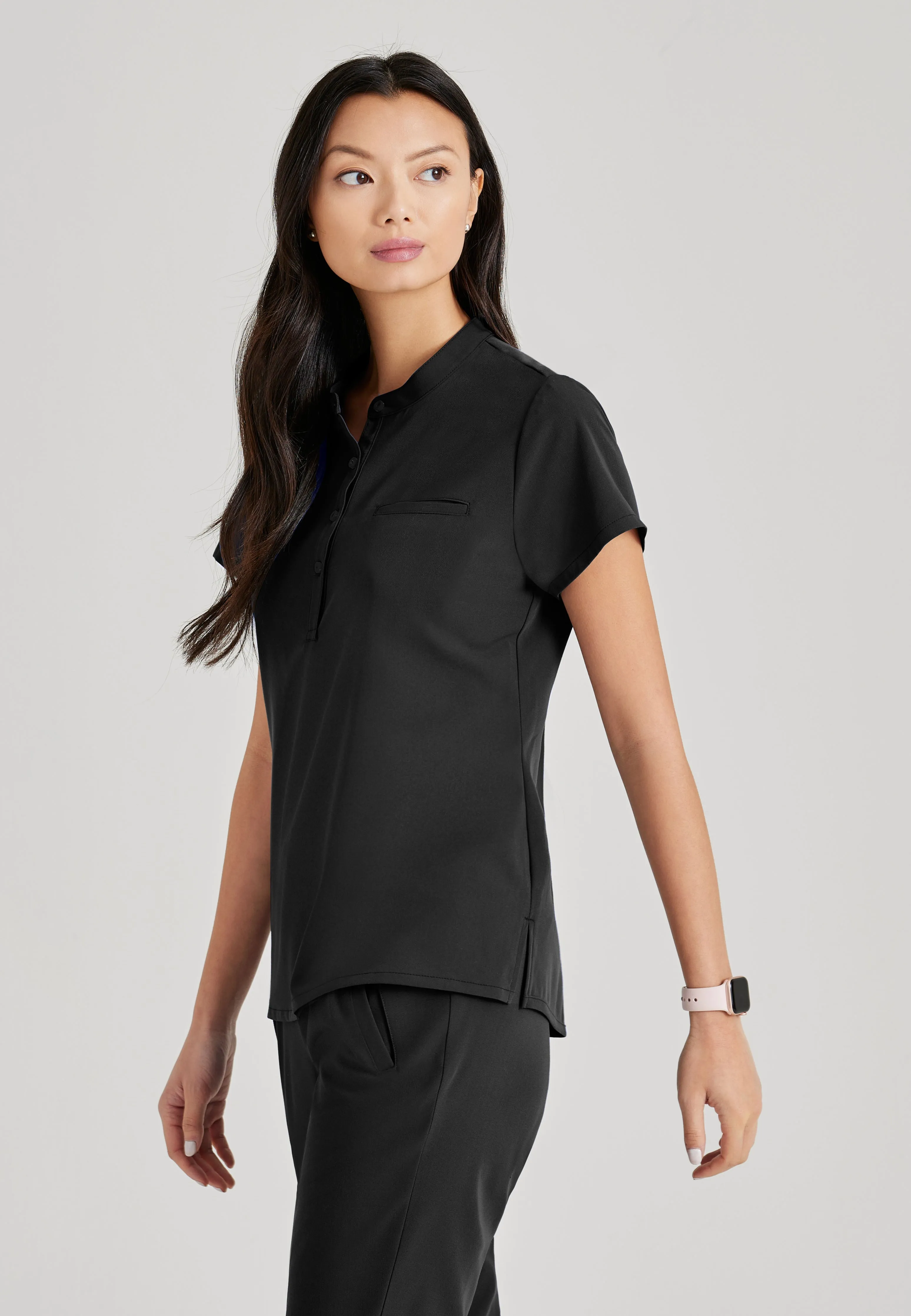 Mission 1-Pocket Henley Neck Scrub Top