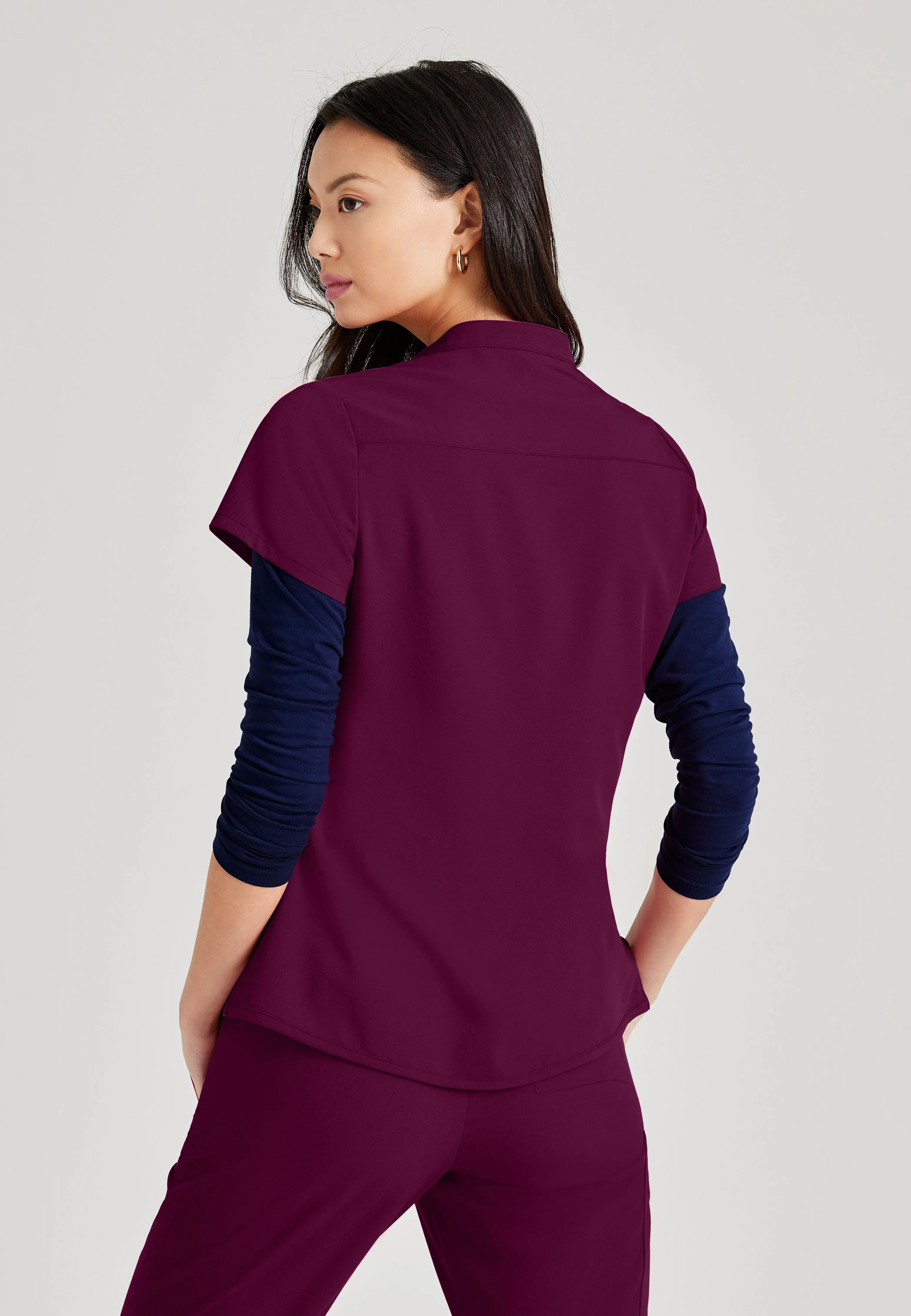 Mission 1-Pocket Henley Neck Scrub Top
