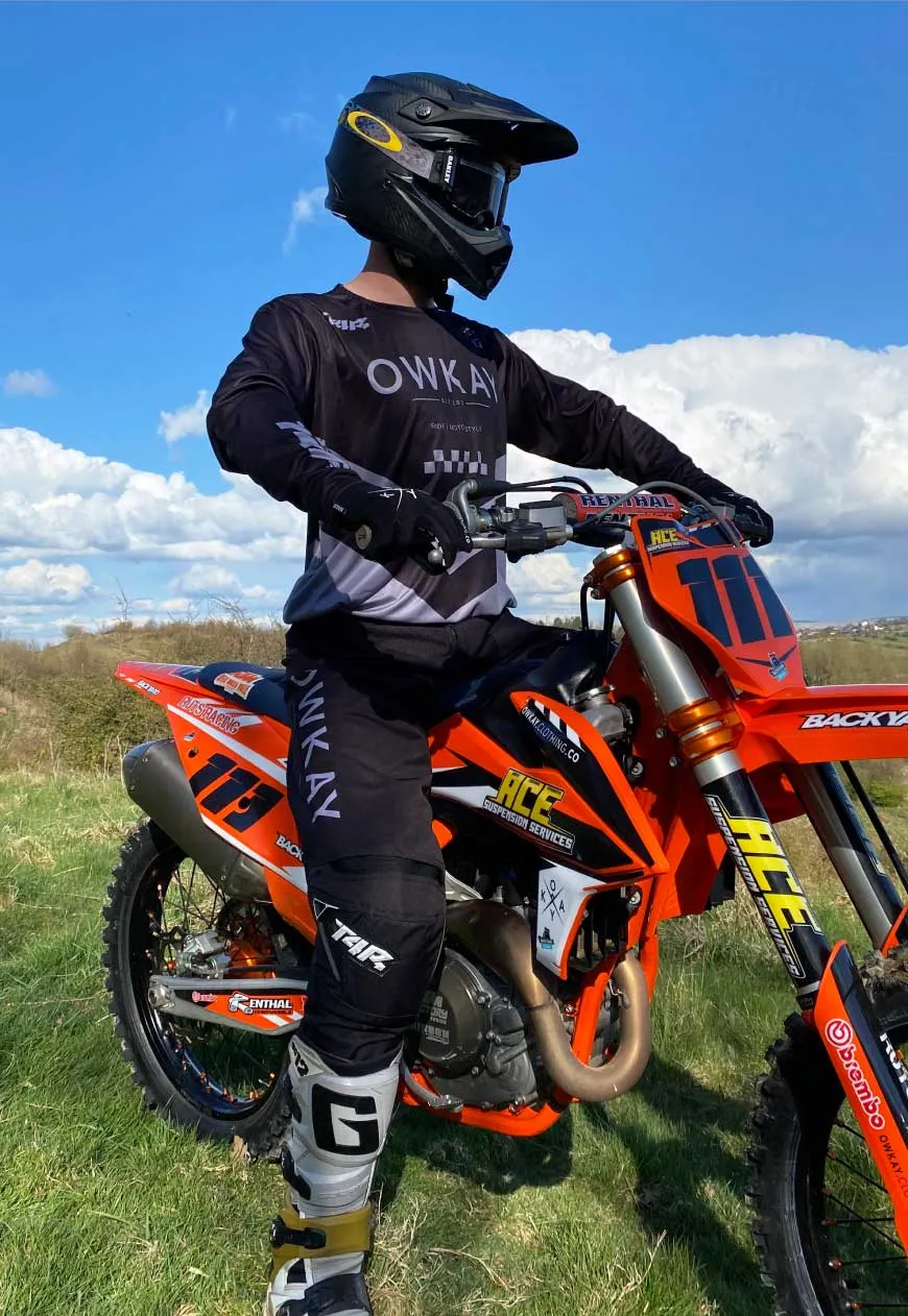 MOTO JERSEY - BLACK & GREY (PRE-ORDER)