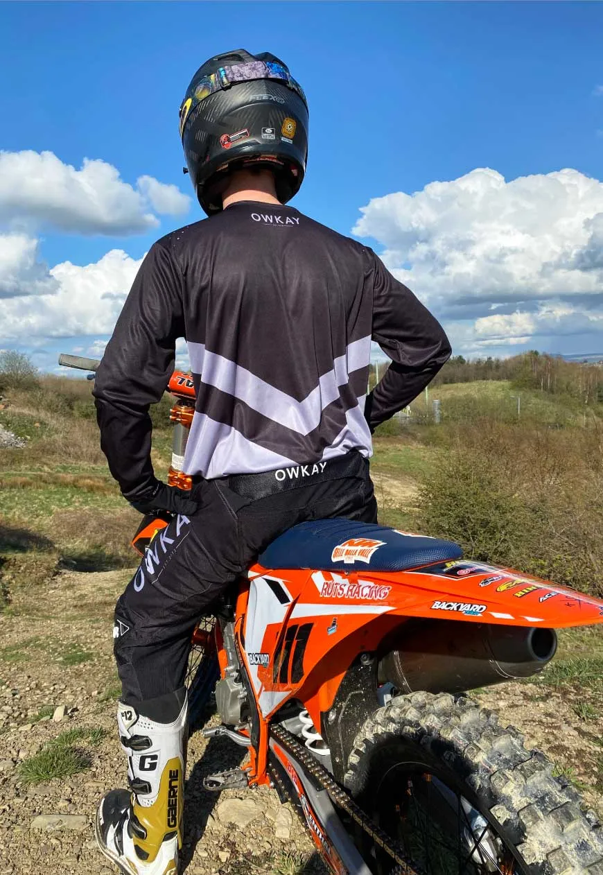 MOTO JERSEY - BLACK & GREY (PRE-ORDER)