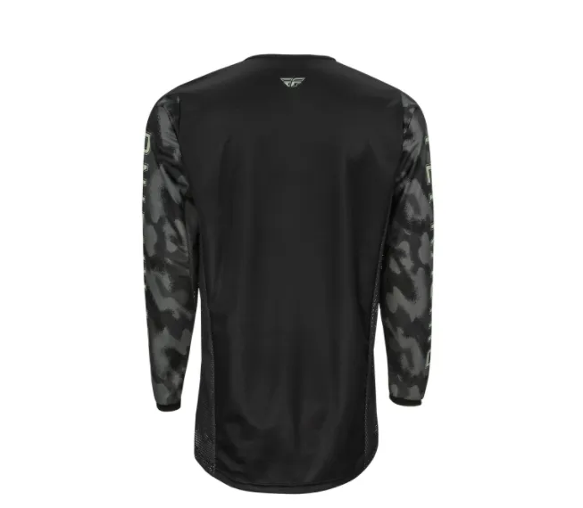 Motocross Jersey 2022 Kinetic S.E. Tactic by Fly Racing (Black/Grey Camo)